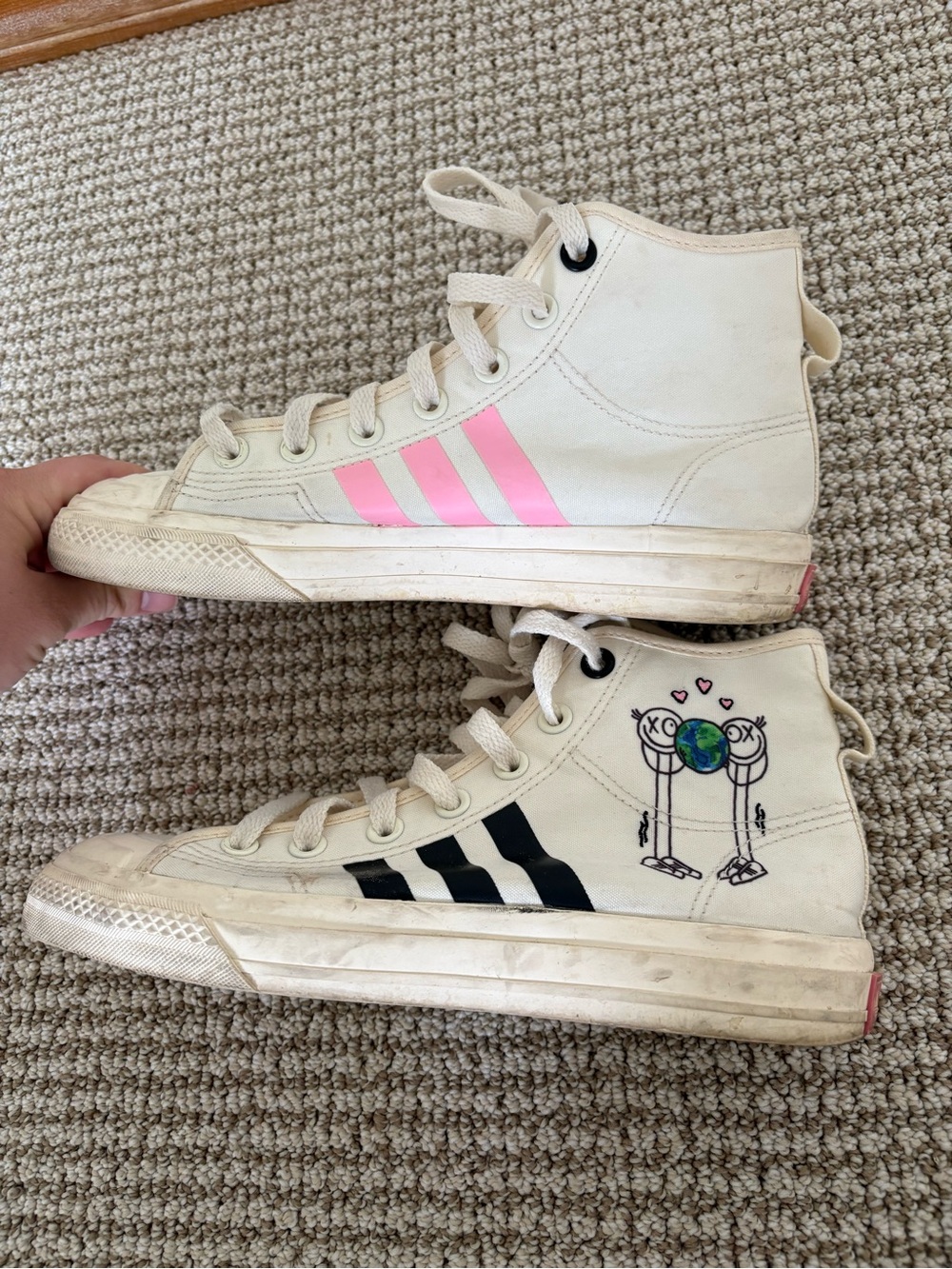 Adidas Nizza Hi RF The World Needs Love White Sneakers x Andre Saraiva High Top